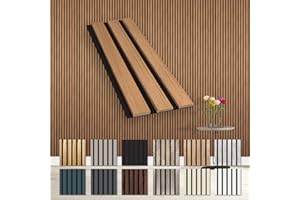 HEXIM Akustikpaneele Musterstück - flexible Lamellenwand Holz MDF Wandpaneele Lamellenverkleidung Wandverkleidung Innendekoration schalldämmend (Teak - AP09 / APH09 Musterstück)