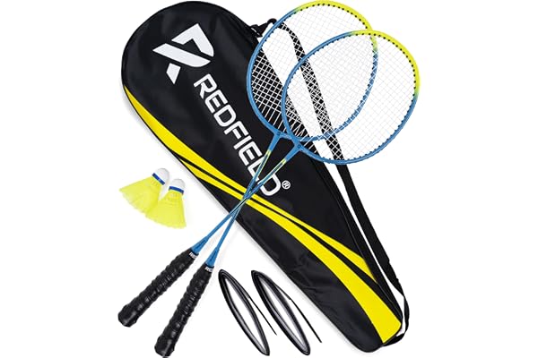 Redfield Set de Badminton - 2 Raquettes de Badminton - 2 Volants - Sac de Transport - Ensemble Complet pour 2 Joueurs Adultes - Jeu en extérieur ou en Salle
