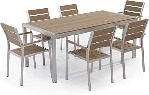 Beliani Minimalistisches Gartenset Tisch mit 6 Stühlen ...