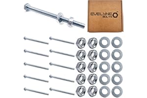 EVELYNE M4 Nut, Bolt & Form A Washer Set. 10 pack - M4x50 Bolts, M4 Nuts & M4 Form A Washers