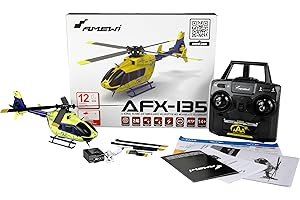Amewi AFX-135 Alpine Air Ambulance Helicóptero de 4 Canales 6G RTF Amarillo neón Azul