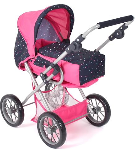 Bayer Chic 2000 – Sac à Langer Pour Poupée – Rose Confettis – Avec Matelas à Langer Lavable – S’accroche à La Poussette – Bandoulière