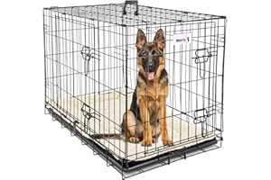 MaxxPet Metal Cages de Chiens, Caisse de Transport pour Chien, Cage Chien XXL avec 2 Portes, Cage Chien Interieur, Dog Crate Voiture, Cage Pliable Chien, 122x76x84cm, Noir