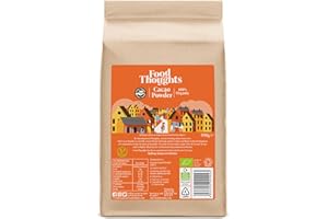 Food Thoughts Organic 100% Cacao Powder (500g bag) | Non Alkalised | Fairly Traded | Gluten Free, Sugar Free, Soy Free Dairy Free, Nut Free | High in Fibre, Minerals, Antioxidants