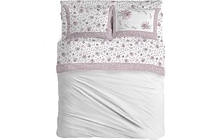 PENSIERI DELICATI Completo Letto Matrimoniale, Flanella 100% Cotone Caldo e Morbido, 2 Piazze 180x200cm, Include Lenzuolo Sotto, Sopra e 2 Federe, Made in Italy, Piazza 8284 Rosa