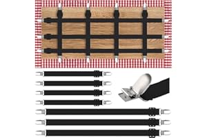 ANYUAN BOY 7 Pièces Pinces à Nappe à Sangles Cachées, Clips de Support de Nappe de Table de Pique-Nique élastiques, adaptés aux Tables épaisses d'intérieur et d'extérieur, fête, Restaurant(Noir)