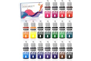 HIEBUM Colorant Liquide De Bougie - 18 Couleurs Colorant Bougie pour Fabrication de Bougies, Colorant de Bougie Liquide Hautement Concentré pour Cire de Soja, Cire D'abeille, Cire pour Bougie- 10 ml