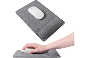 SenseAGE Mauspad mit Handauflage | Mousepad mit Kissen für Alle Maus | ergonomisch Mausunterlage gegen Handgelenkschmerzen für Büro/Homeoffice | Grau (270 x 185 mm)