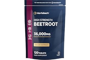 HORBÄACH Barbabietola Rossa Integratore | 36.000mg | Stimolatore Ossido Nitrico | Beetroot Supplement | Alto Dosaggio | 120 Compresse Vegane | di Horbaach
