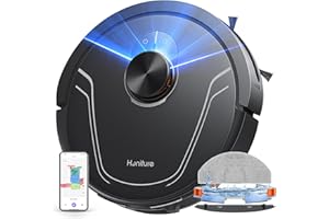 HONITURE Robot Vacuum Cleaner with Mop, 5000Pa Ultra Strong Suction, Lidar Navigation, Multi-floor Mapping, 3-in-1 Robot Hoover, APP/Alexa/WIFI, Ideal for Pet Hair, Carpet and Hard Floors(V8 Pro)