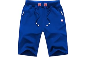 MO GOOD Mens Casual Shorts Workout Running Comfy Shorts Big and Tall Zip Pockets