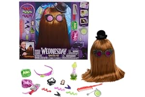 Just Play Wednesday Ignatius Itt 10-inch Styling Head, 20-Pieces, 360 Degrees of Styling Options, Pretend Play, Kids Toys for Ages 4 Up
