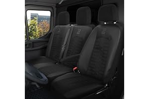 LUCARO Sitzbezüge Auto für Mercedes Sprinter 3 ab 2018 - Sitzbezügesets 1+2 - Auto Sitzbezüge Schwarz - Mercedes Sprinter Sitzbezug - Mercedes Sprinter Sitzbezug
