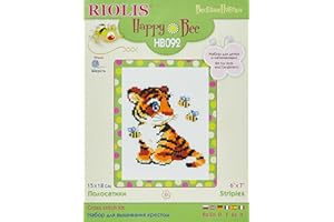 RIOLIS Happy Bee - Set per Punto Croce, Stripies, Multicolore