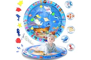 BGIUSQF Tapis Eau Bebe Eveil, 63 x 63 cm Aquarium Bebe, Tapis Eau Gonflé Enfant PVC Imperméable, Motif de Dauphin Tapis Sensoriel Bébé, Rond Tapis pour D'eau Bébé 3 6 9 12 Mois