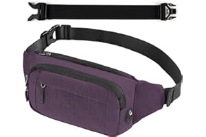 CHEPULA Sac Banane Homme Femme, Petit Sacoche Banane Étanche, Premium Nylon Unisexe Sport Fanny Pack pour Randonnée Cyclisme Balade Ville Vacances, Violet