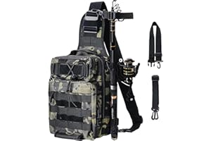 Ertisa Kleiner Angelrucksack, Fliegenfischen Sling Pack Wasserdichter Angelrucksack Angeltaschen für Fliegenfischen Angelgerät Aufbewahrungstasche Fisch Carryall Rucksack für Camping Wandern Outdoor