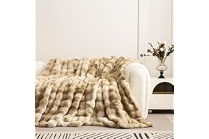 Victorio & Lucchino V&L Manta Imitación Piel De Conejo con Burbujas Jaspeadas. Super Suave, Cálida y Gruesa con Reverso De Sedalina (VL-80527) (Capuccino, 160x220cm)