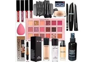 CRAZYHUDA Crazy Huda Professional Waterproof Makeup Kit Set With All Products For All Types Of Skin For Girls & Women Multicolor, 1 Count