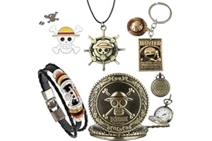 P zee PUNZEE ET VOUS NOUS DIREZ MERCI One Piece Manga - Orologio da taschino, braccialetto, portachiavi, collana, badge pin, accessorio luffy, cappello di paglia, regalo, argento, analogico