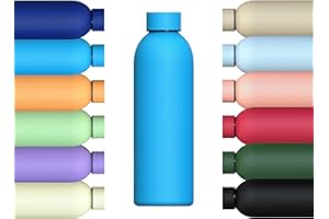 MI KO MI KA Botella de Agua de Acero Inoxidable Reutilizable | Hermética y Térmica | Sin BPA | Isotérmica, Mantiene Frio 24H y Calor 12H. Doble Pared al Vacío a Prueba de Fugas (500ml, Azul Cielo)