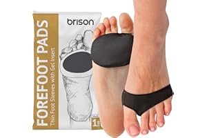 Brison Metatarsal Pads for Women Men Ball of Foot Cushion Sleeves Burning Sensations Forefoot Blisters Metatarsalgia Pain Relief Foot Health Care Tight Fitting Feet Medium