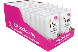 itsu Sea Salt Flavour Seaweed Thins 5g | Crispy Seaweed Thins | Vegan | Low Calorie | Healthy Snack | Pack of 20