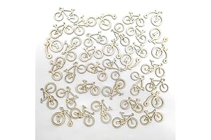 CHENNAN 40 Pièces Bois Vélo Vélo Découpe Placages Tranches Pratique Bois Vélo Artisanat Ornement Étiquette en Bois Découpes Décoration Polyvalent pour Bricolage Ornement Mariage Fête Décoration (6cm)