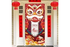 DPKOW 2026 Chinese New Year Door Banner for Years of the Horse Decoration Chinese New Year Decoration Spring Festival, Door Wall Decoration, 185 * 90cm