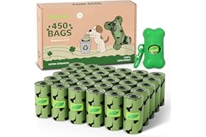 TRIGRAND Bolsas Para Excrementos de Perro, 450 Bolsas de Basura - 30 Rollos (15 Bolsas por Rollo), Biodegradables, a Prueba de Fugas con Dispensador, Bolsas Para Excrementos de Perro Para Paseos al Aire Libre