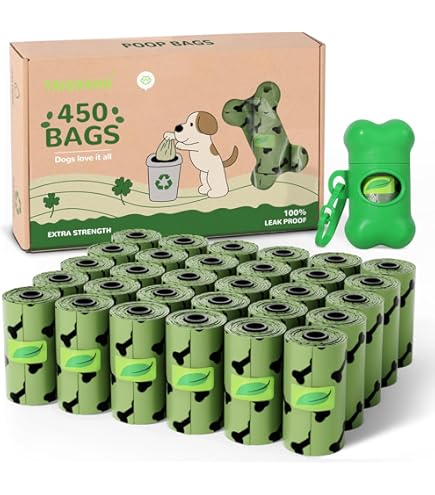 Rudelkönig poepzakjes voor honden - 270 hondenpoepzakjes gemaakt van gerecycled plastic - Extra sterke hondenpoepzakjes - Hondenpoepzakjes met gratis zakjesdispenser