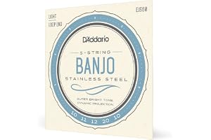 D'Addario EJS60 rostfritt stål 9-20 ljus 5-strängad banjosträngar