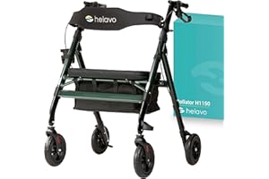 Helavo Heavy Duty All Terrain Walker - Extra Wide Bariatric Outdoor Rollator for Seniors - 500 lbs Weight Capacity
