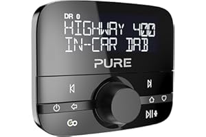 Pure Highway 400 In-Car DAB+/DAB Digital Radio FM Adapter with Bluetooth for Music Playback – DAB Car Radio Adapter/Transmitter and Bluetooth FM Transmitter, Black