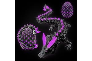 JoryHeim Drachenei mit Drache, Mystischer Kristall Drache im Ei, 10cm Realistisches Drachen Spielzeug für Sammler, Geburtstagsgeschenk