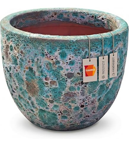 Pot de fleur fait main Cubo Con Rosone en terre cuite originale