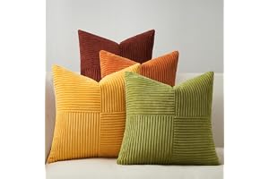 Topfinel Dekorativt kuddfodral Gul 50x50cm Vindmöllaform Dekoration Sovrum Vardagsrum Hem Set med 4 kuddfodral För Soffa Säng Trädgård Deco Skandinavisk estetik för kuddfodral i Ribbad Sammet