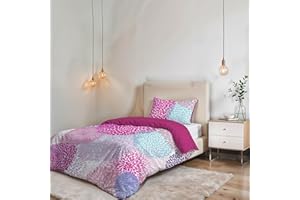 ITALIAN BED LINEN Set Copripiumino Fantasy, Lavorato in Italia - Parure Copri Piumino - Sacco Piumone 200x200 cm con Patella e federa Cuscino, Piazza e Mezza, Soffioni