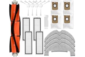 Liveryde Pièces de rechange compatibles avec Dreame D10 Plus, Z10 Pro, L10 Plus accessoires, 1 brosse principale, 4 brosses latérales, 4 filtres hepa, 4 chiffons de vadrouille, 4 sacs à poussière