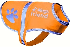4LEGSFRIEND Gilet de Sécurité Réfléchissant pour Chien, 5 Tailles, Haute visibilité, activités à l’extérieur de Jour et de Nuit. Votre Chien est Visible pour empêcher Les Accidents de Voiture ou de Chasse