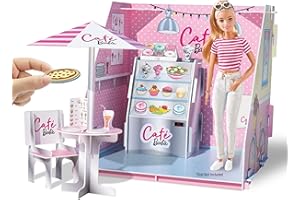 BLADEZ Barbie Pop Up Café, Make Your Own/Build Your Own Dream Room, Fashion doll playset for kids, Customisable store with reusable stickers, Creative Maker Kitz by Bladez Toyz