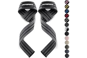 Fitgriff® Paski do podnoszenia ciężarów (wyściełane) do treningu siłowego, kulturystyki, fitnessu, martwego ciągu, dla kobiet i mężczyzn (szare)