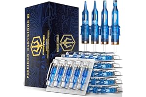 UPTATSUPPLY Poseidon V3 Tattoo Cartridge Needles 50PCS Mixed Size Steriled Needles with Membrane Safety Cartridges Round Shader Mixed 3RS 5RS 7RS 9RS 11RS (50pcs #12 Standard RS)