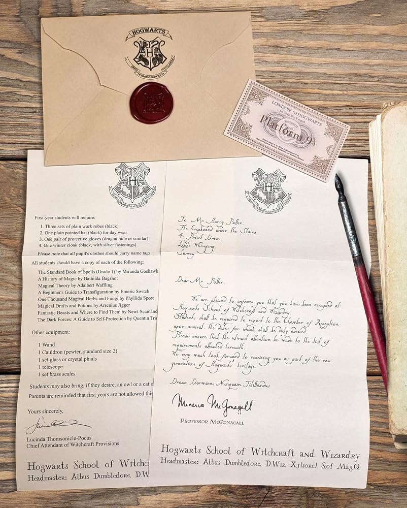 iyi fikirler Harry Potter Hogwarts’a Davet Mektup Seti