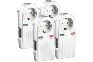 revolt Steckdose Netzfilter: 4er-Set 6in1-Überspannungsschutz für TV, HiFi, LAN & Telefon (Überspannungsschutz-Stecker, Blitz-Schutz-Strom-Steckdose, Kabel Receiver)