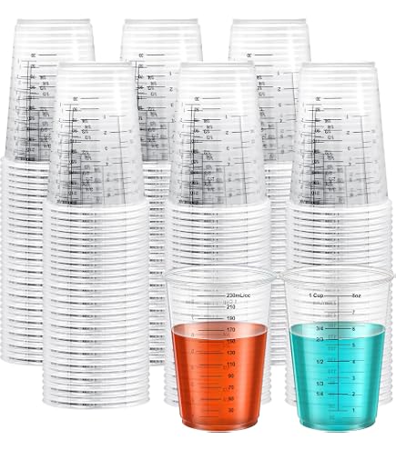 Kit 50 Gobelets Doseurs 600 Ml + Bâtonnets – Verre à Mélange Peinture Résine Époxy, Plastique Robuste Gradué, Idéal Bricolage & Labo