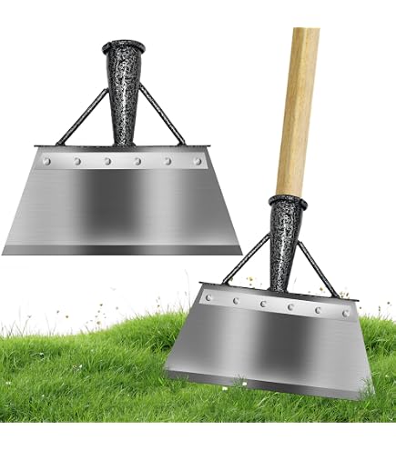 Pelle De Jardin Multifonction à Manche Réglable (jusqu'à 143 Cm) - Désherbage, Déneigement, Nettoyage - Lame En Acier Au Manganèse