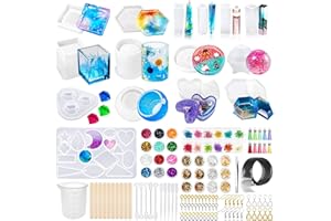 JOYBOY Epoxidharz Formen Set,120 Stück , Kunstharz Resin DIY Silikonformen Schmuckherstellung Anhänger Halskette Geschenk für Frau