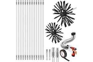 HBAZZOR spazzacamino canna fumaria,Spazzacamino,kit pulizia canna fumaria pellet 150 mm di diametro, scopa per camino, spazzola per la pulizia del camino, spazzola per la pulizia del, (13 Pcs)