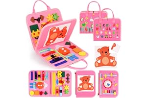 LITTLE GUY Jouet Montessori 2 3 Ans Fille :Busy Board pour Enfant, Planche Activite Jouet pour Enfants pour les Tout-petits, Jouets éducatifs Jouets de Motricité Jouets Cadeaux pour Enfants 1 2 3 4 Ans
